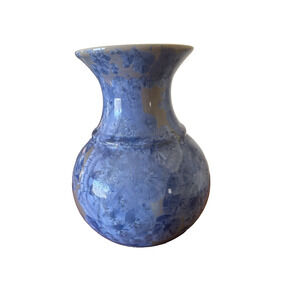 Vase-Blue Crystalline Glaze Studio Pottery Vase Zinc Crystal Art Ceramic, Signed
